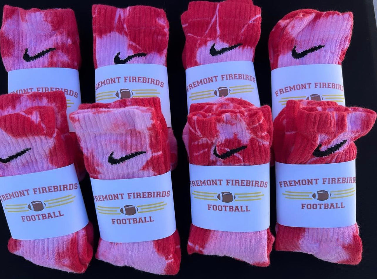 Tackle Cancer, Tie-Dye Socks, school spirit, handmade tie dye pink yellow blue red green cute socks, 100% cotton crew unisex socks, hand dyed festival socks