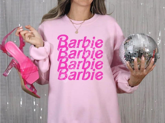 Barbi Sweatshirt Retro Doll sweatshirt, Christmas gift ideas, gifts for her, cozy, cozy sweatshirt, pink shirt, new doll movie trend