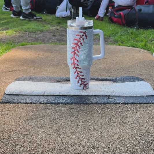 Baseball bling tumbler
