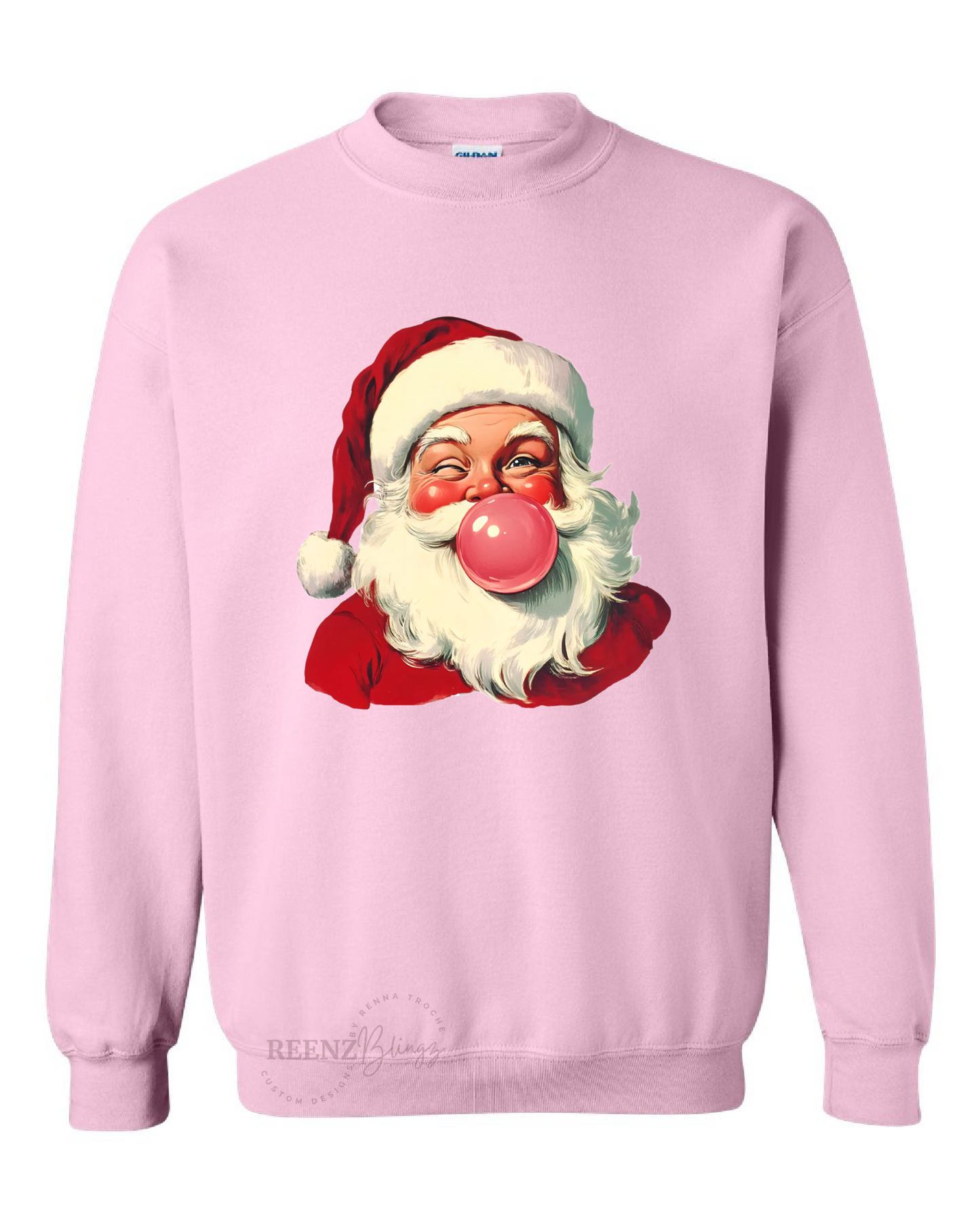 Vintage Christmas, Santa, gift for Christmas, Retro Santa Christmas blowing bubbles,Christmas sweatshirt