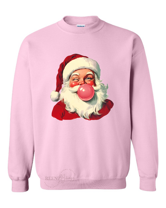 Vintage Christmas, Santa, gift for Christmas, Retro Santa Christmas blowing bubbles,Christmas sweatshirt