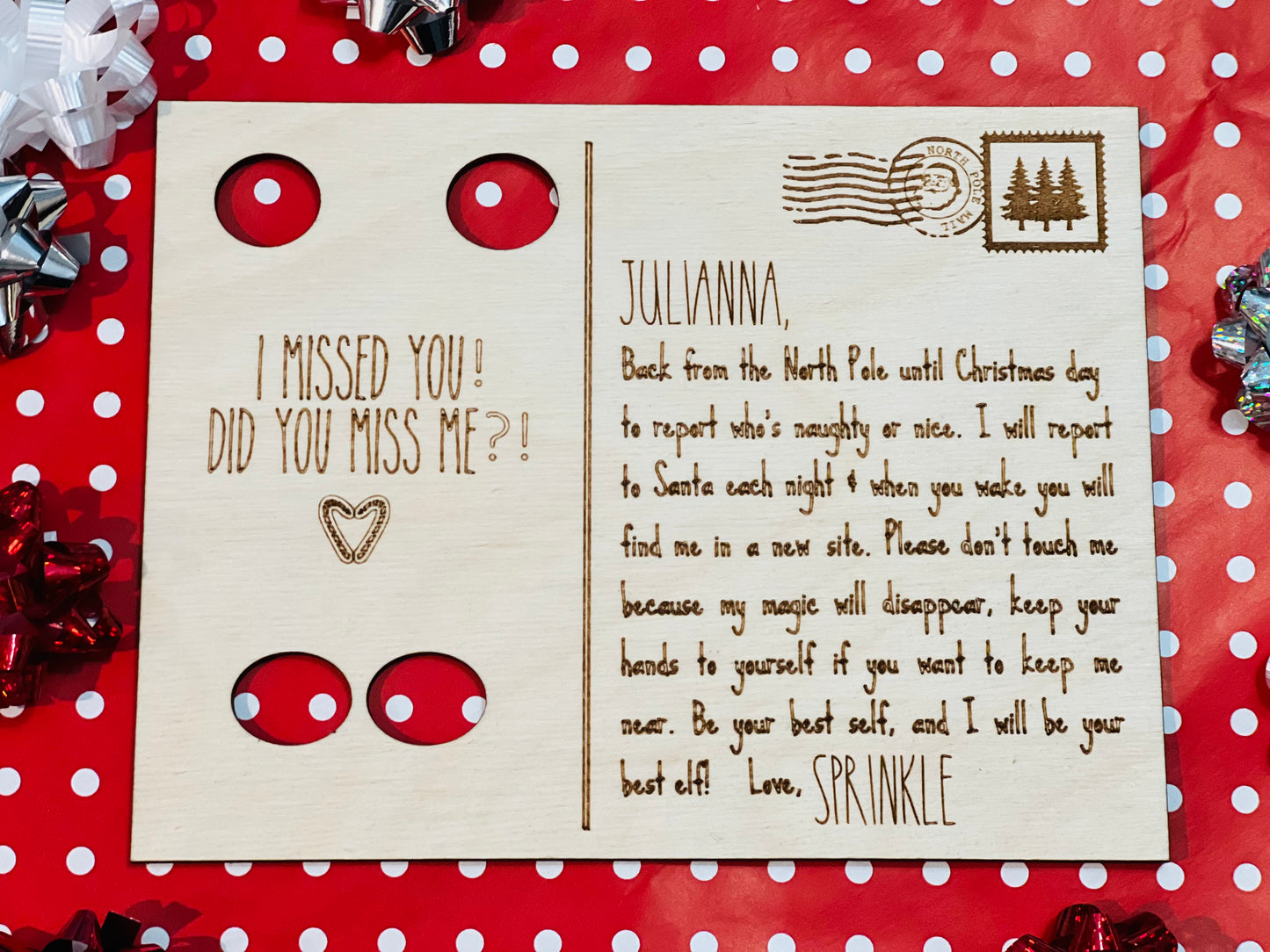 Welcome Back Elf Letter, I’m Back, Christmas Keepsake, Personalized Elf Postcard, Gift for Kids, Custom, Elf Props, Accessories, Activities