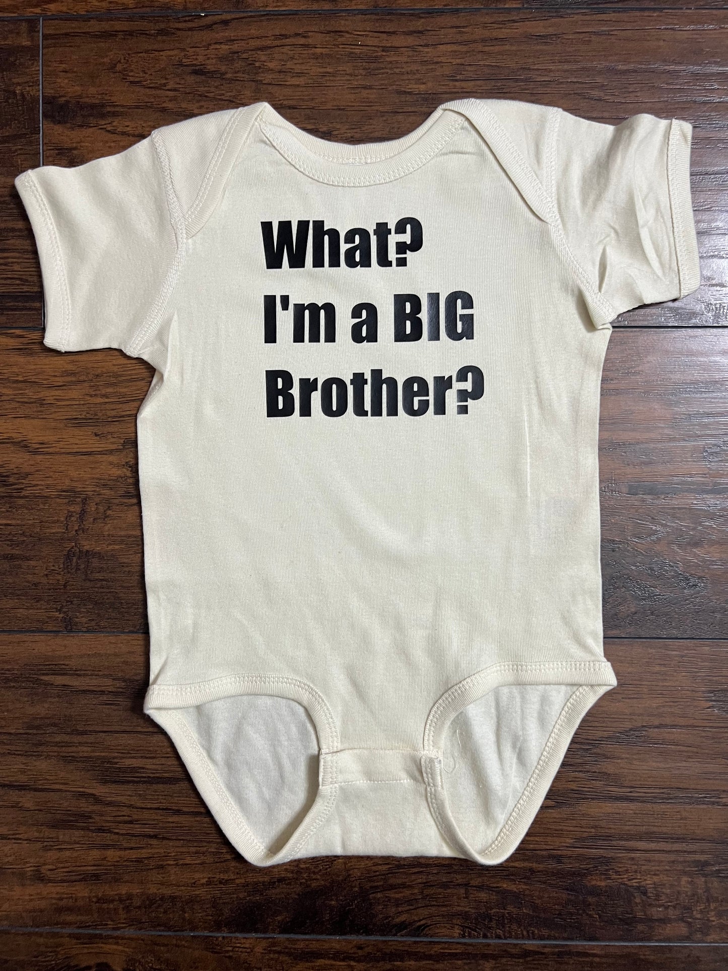 New Brother Announcement bodysuit- Big Brother Bodysuit - Vintage Sibling Baby bodysuit - cream