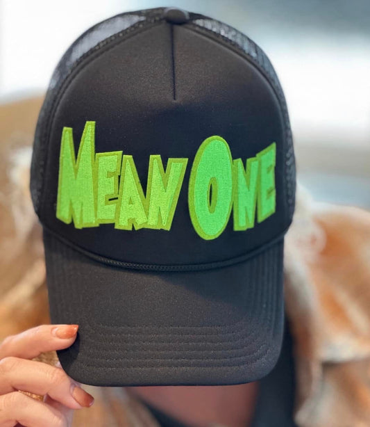 Mean one, red heart, grinch, Christmas hat