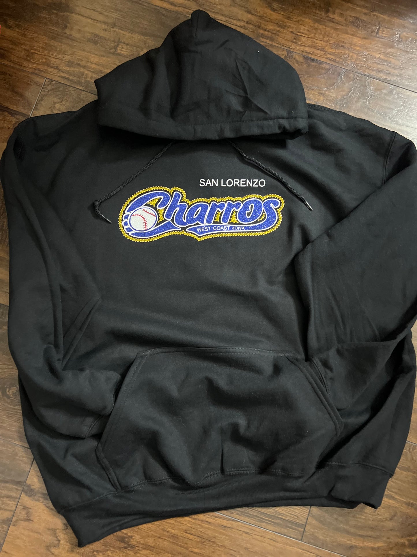 Charros bling with glitter hoodie